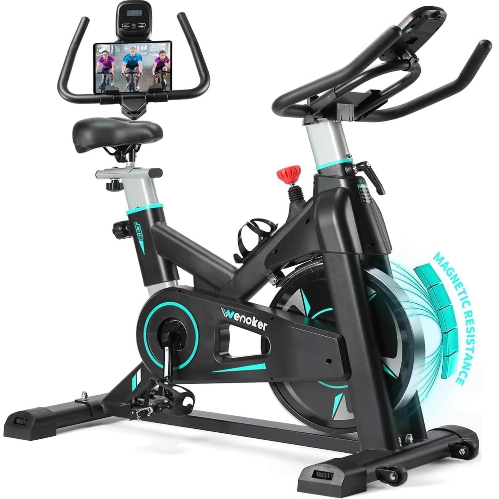 Wenoker Stationary Exercise Bike, Indoor Cycling Bike with Silent Magnetic Resistance 100 Levels for Home Gym Exercise