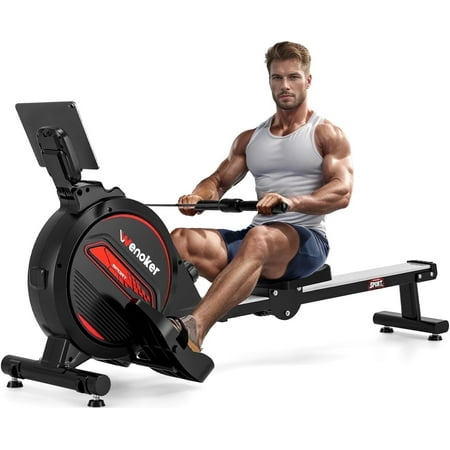 Wenoker Magnetic Rowing Machine,350 lb Weight Capacity - 16 Levels of Quiet Resistance for Home Use with LCD Monitor & Comfortable Seat Cushion