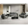 thumbnail image 1 of Modern Gray Velvet 3-Piece Living Room Set (79"W x 34"D x 33"H) with Wood Frame and Chrome Legs, 1 of 17