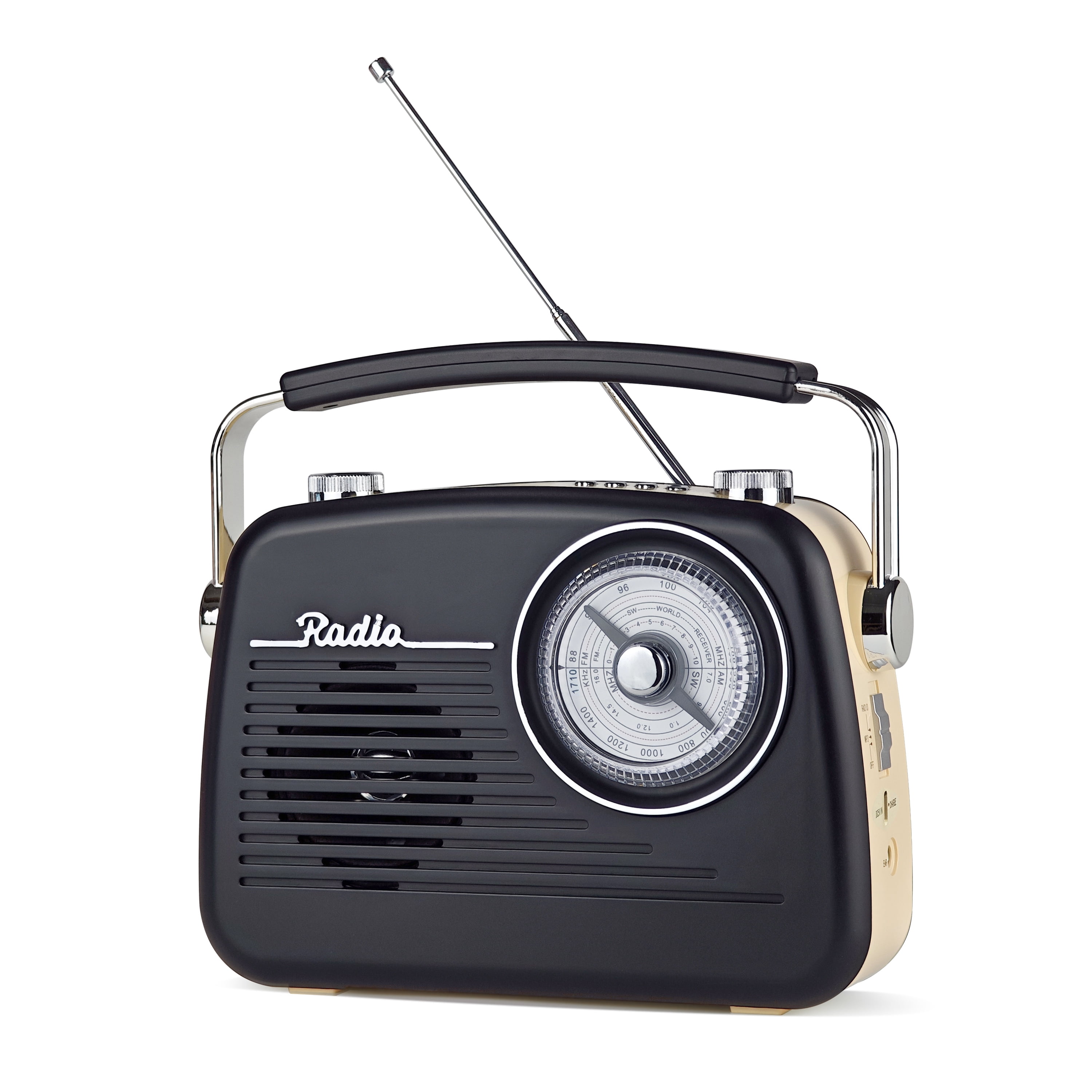Portable AM FM Shortwave Vintage Radio Multifunctional Bluetooth Speaker 4 Power Options 5W Speaker TWS Stereo Plug-in Wall/Type-C Charging Emergency Radio for Home Outdoor Camping(Black)