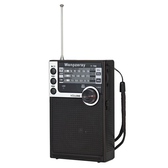 Wenpzeray Y-706 Portable Pocket Multifunction Radio AM FM SW Band Bluetooth Speaker（Black)