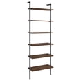thumbnail image 1 of Wens Wall Mounted Bookcase Unit-6 Open Shelves-Black Metal-Brown, 1 of 5