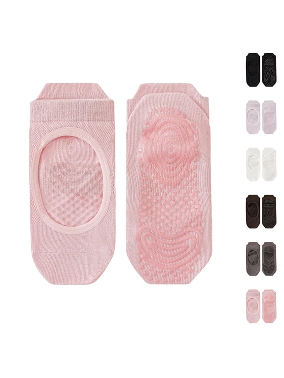 Women's Open Back Non Slip Yoga Socks Breathable Cotton Lightweight Pilates Dance Indoor Fitness Floor Socks