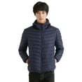 thumbnail image 1 of Wenseny Mens Classic Hooded Puffer Jacket Zipper Causal Warm Outwear Coat Dark Blue 2XL, 1 of 8