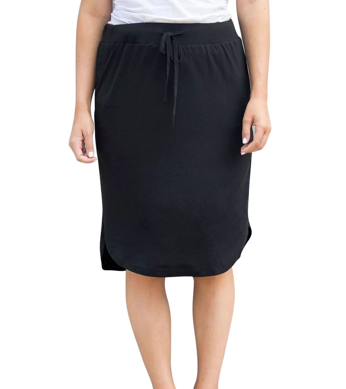 Wenseny Straight Skirt for Women Elastic Waist Side Split Fashion — free download