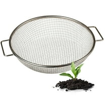 WENSES Round Soil Sifter for 5-Gallon Bucket (1/4-inch Mesh), Stainless Steel Garden Sieve with Handles