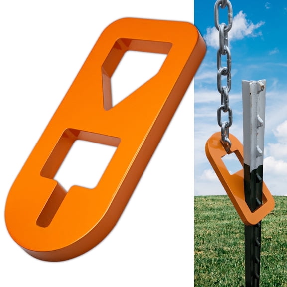 WENSES T-Post Puller Plate Tool, Heavy Duty Carbon Steel Plate with Orange Coating
