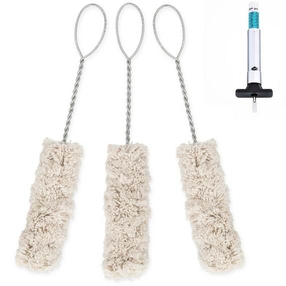 WENSES Tire Lube Brush Applicator Swab (3-Pack), 11.5" Length, Includes Tread Depth Gauge