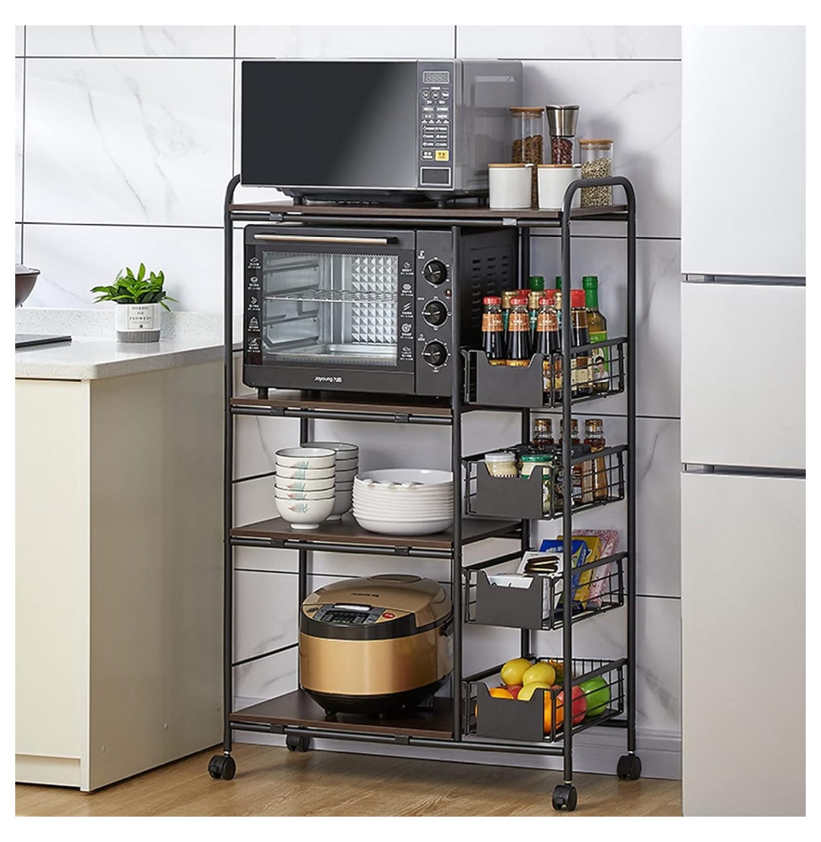 Wension 5 Tier Kitchen Baker’s Rack, Standing Kitchen Utility Storage ...