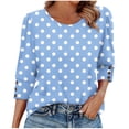 thumbnail image 1 of Wensltd 3/4 Sleeve Shirt for Women Print Round Neck Fashion Spring Summer Daily Wear Top, 1 of 7
