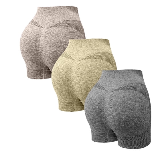 Wensltd 3PC High Waisted Shorts for Women Elastic Breathable Comfortable Leggings Tummy Control Biker Shorts