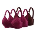 thumbnail image 1 of Wensltd 3PC Women Bras Back Closure Adjustable Straps Thin Breathable Wireless Bra for Everyday Wear Lightweight Comfort Fit Bras, 1 of 3