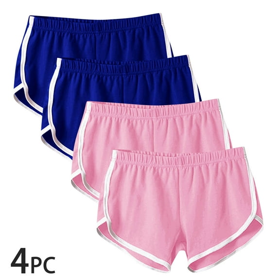 Wensltd 4PC Women's Shorts High Waisted Summer Casual Running Shorts