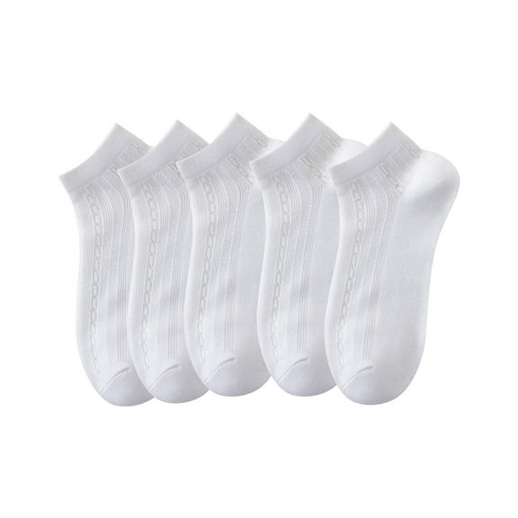 Wensltd 5PC Women Summer Low Cut Socks Comfortable Breathable Cotton Short Socks for Women Black