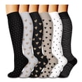 thumbnail image 1 of Wensltd 6PC Women Summer Athletic Long Tube Socks Sports Running Gym Training Knee Socks Black, 1 of 2
