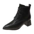thumbnail image 1 of Wensltd Ankle Boots for Women Fashion Thick Sole Lace Up Chunky Wedge Booties Shoes, 1 of 9