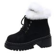 thumbnail image 1 of Wensltd Ankle Snow Boots for Women Wide Width Winter Warm Lined Comfortable Lace Up Flat Booties Shoes, 1 of 7