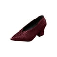 thumbnail image 1 of Wensltd Black High Heels for Womens Pointed Toe Shallow Mouth Block Heel Elegant Pumps for Party Work Office, 1 of 8