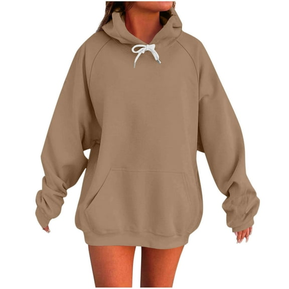 Wensltd Black Hoodie for Women Sweatshirts with Pocket Casual Long Sleeve for Women