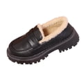 thumbnail image 1 of Wensltd Black Shoe for Women Plus Size Winter Fall Mid Heel Fleece Lined Comfortable Chunky Sole Shoes, 1 of 9