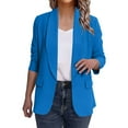 thumbnail image 1 of Wensltd Blazer for Women Cropped Long Sleeve Solid Color Spring Fall Office Cardigan Jacket Outerwear, 1 of 9