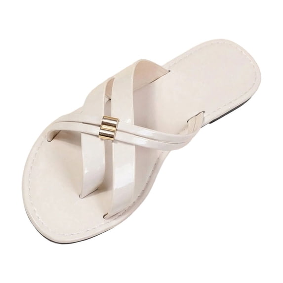 Wensltd Casual Sandals for Women Flat Wide Width Sandals Spring Summer Outdoor Daily Wear Stylish Beach Slippers