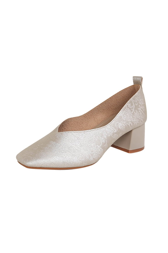 Chunky Heels Mary Jane Shoes for Women Closed Toe Work Pumps Comfortable Round Toe Dress Wedding Shoes