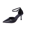 thumbnail image 1 of Wensltd Closed Toe High Heels for Women Buckle Strap Trendy Comfortable Party Dressy Heels Black, 1 of 9