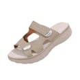 thumbnail image 1 of Wensltd Comfortable Wedge Sandals Women Summer Soft Soled Solid Color Casual Outdoor Beach Walking Comfort Slippers Beige, 1 of 7