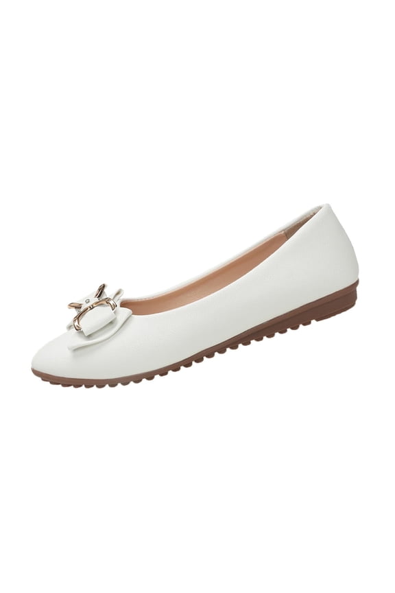 Comfy Round Toe Flat Shoes for Women Pointe Toe Lightweight Shallow Mouth Flats for Women