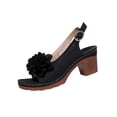 thumbnail image 1 of Wensltd Dressy Sandals for Women Casual Outdoor Round Toe Open Toe Chunky High Heel Sandals Elegant for Daily Wear Black, 1 of 9