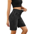 thumbnail image 1 of Wensltd Elastic Denim Shorts Wide Leg Summer Jean Shorts with Pockets Casual Walking, 1 of 9