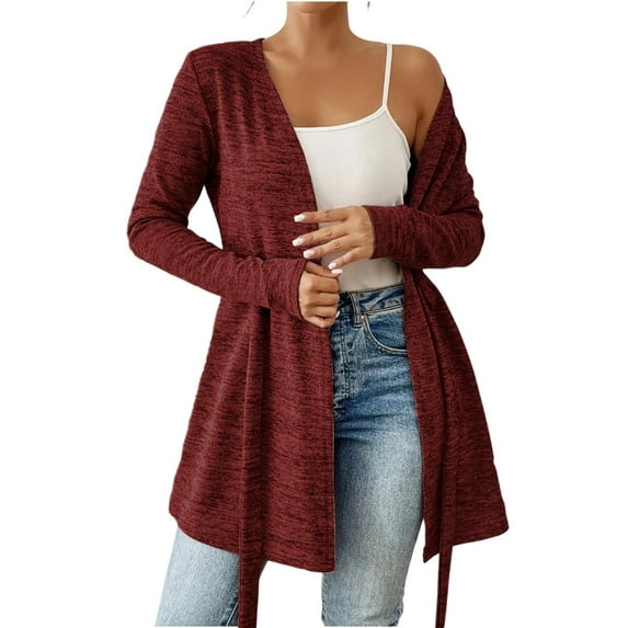 Wensltd Fall Cardigans for Women Loose Casual Open Front Long Sleeve Tops