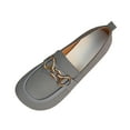 thumbnail image 1 of Wensltd Fall Flats for Women Casual Solid Color Retro Round Toe Comfort With Metal Buckle Daily Spring Shoes, 1 of 9