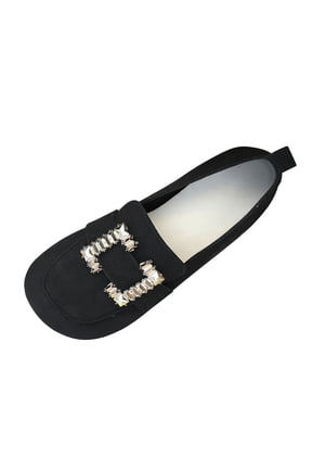 Fall Flats for Women Casual Solid Color Retro Round Toe Comfort With Metal Buckle Daily Spring Shoes