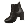 thumbnail image 1 of Wensltd Fall High Heels for Women Black Round Toe Chunky Block Heel Ankle Boots Winter Shoes, 1 of 9
