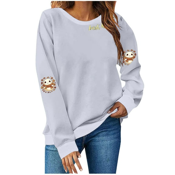 Wensltd Fall Pumpkin Sweatshirt for Women Pullovers Tops Thanksgiving Long Sleeve Shirt