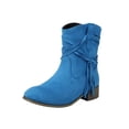 thumbnail image 1 of Wensltd Fall Shoes for Women Fashion Casual Trendy Winter Chunky Heel Tassel Suede Ankle Boots Black, 1 of 8