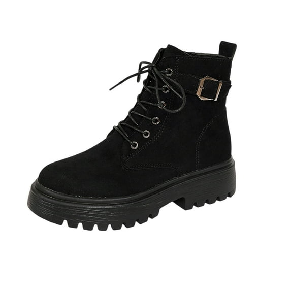 Wensltd Fall Shoes for Women Wide Width Round Toe Fashion Solid Color Comfortable Ankle Boots