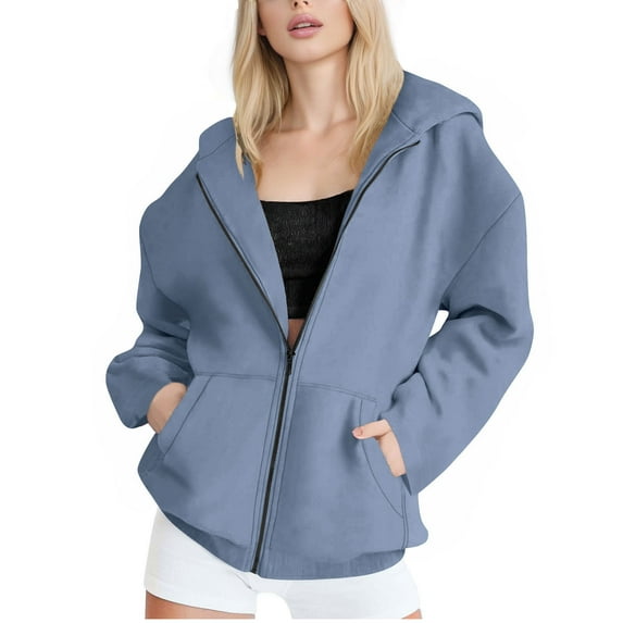 Wensltd Fall and Winter Hoodies for Women Loose Casual Open Front Cardigan Long Sleeve Tops