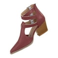 thumbnail image 1 of Wensltd Fashion High Heel for Women Buckle Strap Chunky Block Heel Pointy Toe Dressy Shoes, 1 of 3