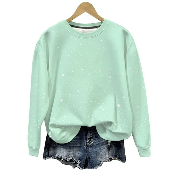 Wensltd Fashion Long Sleeve Shirts for Women Loose Fitted Tunic Tops Casual Crew Neck Fall Clothes Blouses