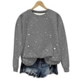 thumbnail image 1 of Wensltd Fashion Long Sleeve Shirts for Women Loose Fitted Tunic Tops Casual Crew Neck Fall Clothes Blouses, 1 of 8