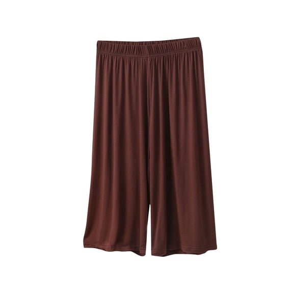 Wensltd Fashion Plus Size Women Soft Sleepwear Modal Loose Elastic Waist Capri Shorts Home Clothing S-XXL