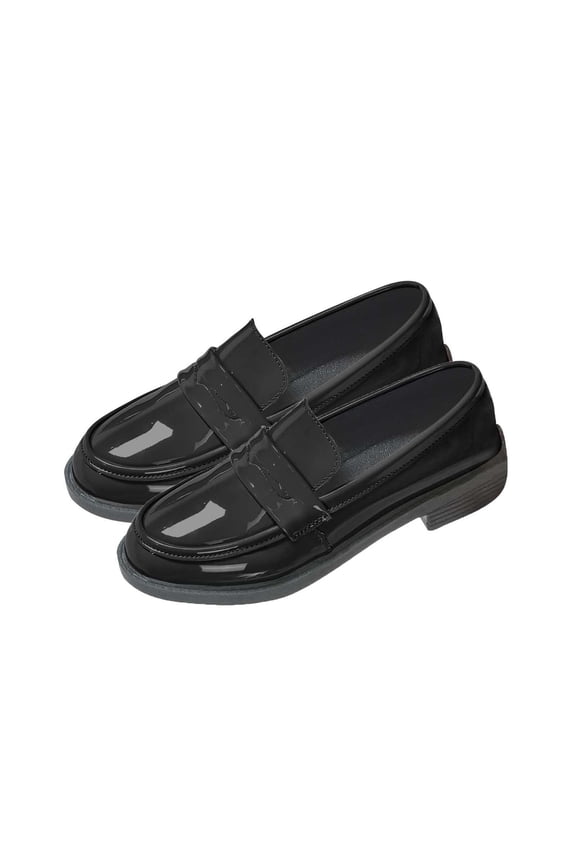 Fashion Shoes for Women Spring Fall Solid Color Retro Comfortable Mid Heel Loafers Pink