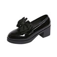 thumbnail image 1 of Wensltd Fashion Shoes for Women Spring Fall Solid Color Retro Comfortable Mid Heel Loafers, 1 of 9