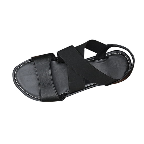 Wensltd Flat Sandals Women Wide Width Outdoor Soft Sole Sandals Casual Solid Color Sandals for Summer Daily Wear
