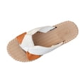 thumbnail image 1 of Wensltd Flat Sandals Women Elegant Sandals Cloth Upper Open Toe Soft Sole Casual Outdoor Walking Beach Vacation Wear Orange, 1 of 7