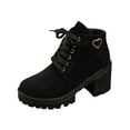 thumbnail image 1 of Wensltd High Heel Boots for Women British Style Casual Comfortable Fashion Fall Winter Boots Side Zipper, 1 of 9