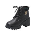 thumbnail image 1 of Wensltd High Heel Boots for Women British Style Lace-Up Casual Comfortable Fashion Fall Winter Boots, 1 of 9